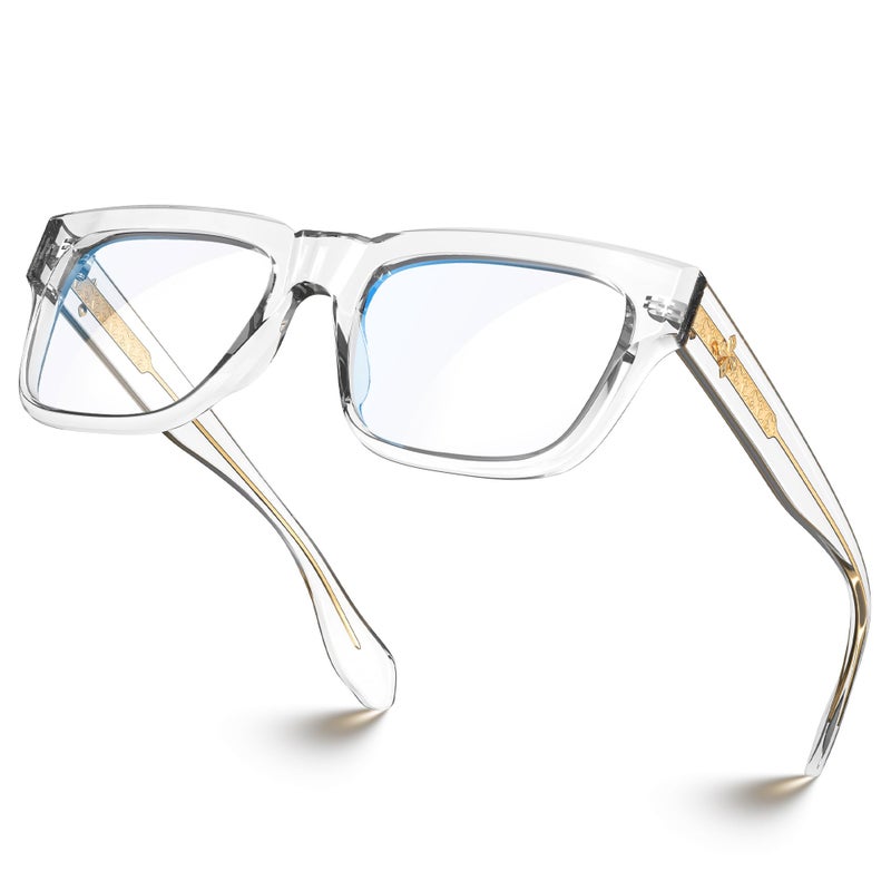 VISOONE TR90 Square Blue Light Blocking Glasses Fashion Computer Eyewear for Women and Men RANDI
